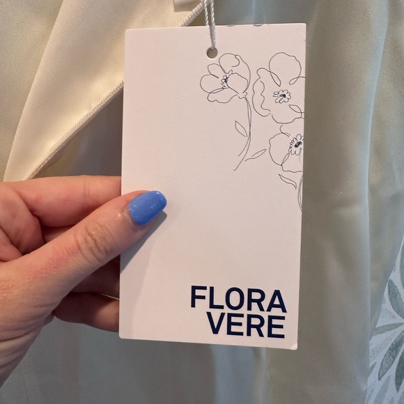 Floravere Silk Cupro Off White Midi Skirt Size 4 NEW Bridal Bachelorette - Picture 4 of 10